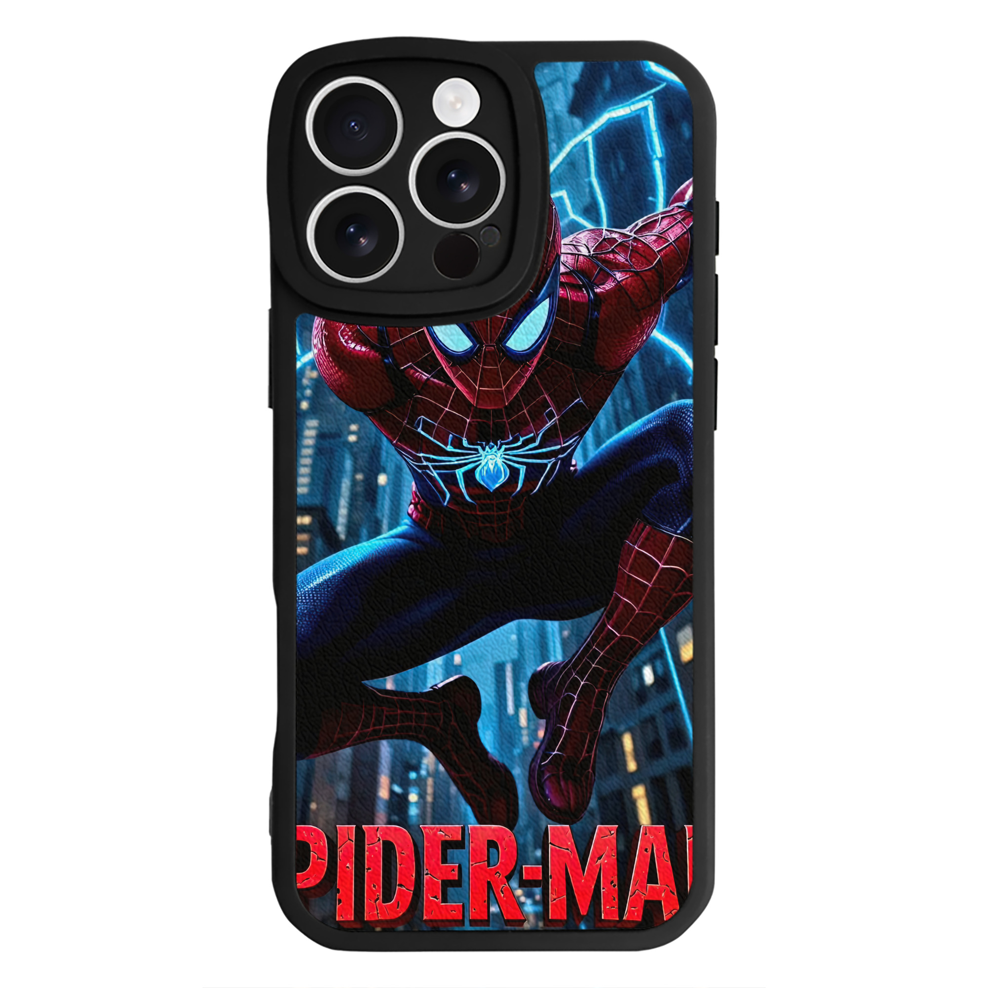 Spider Man スパイダーマン 【iPhone 16シリーズ対応】シリコンスマホケース（レザー調） 材質：シリコン